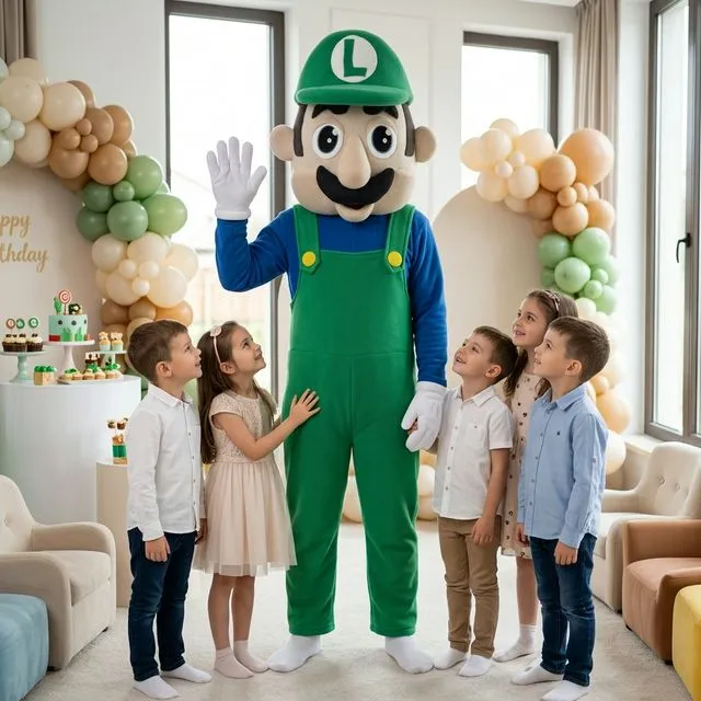 Costum Mascotă Luigi animator copii