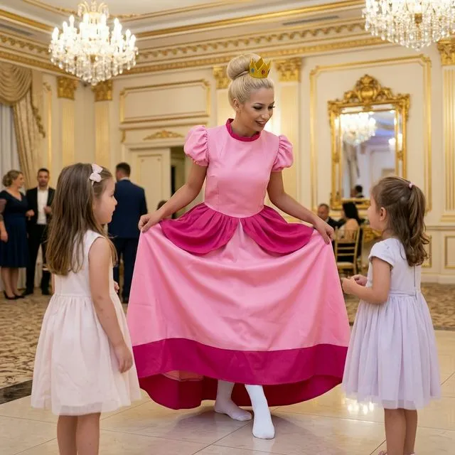Costum Prințesa Aurora (rochie roz) animator copii