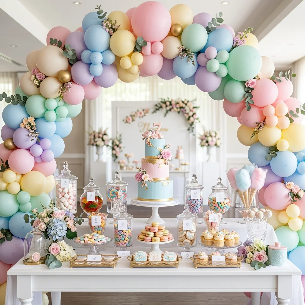 Arcade și decor pentru candy bar sau masa de tort