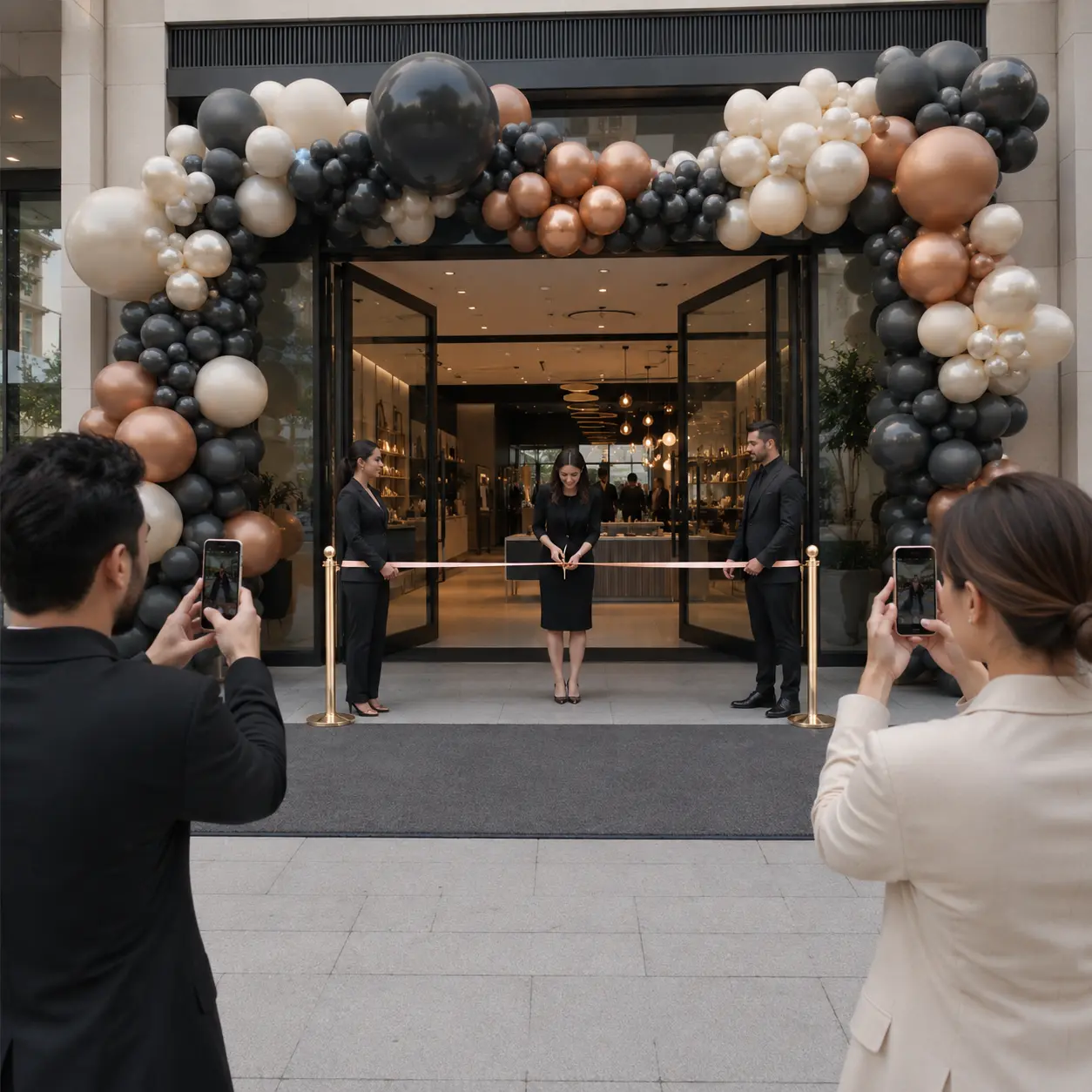 Decor corporate cu baloane într-un spațiu de eveniment