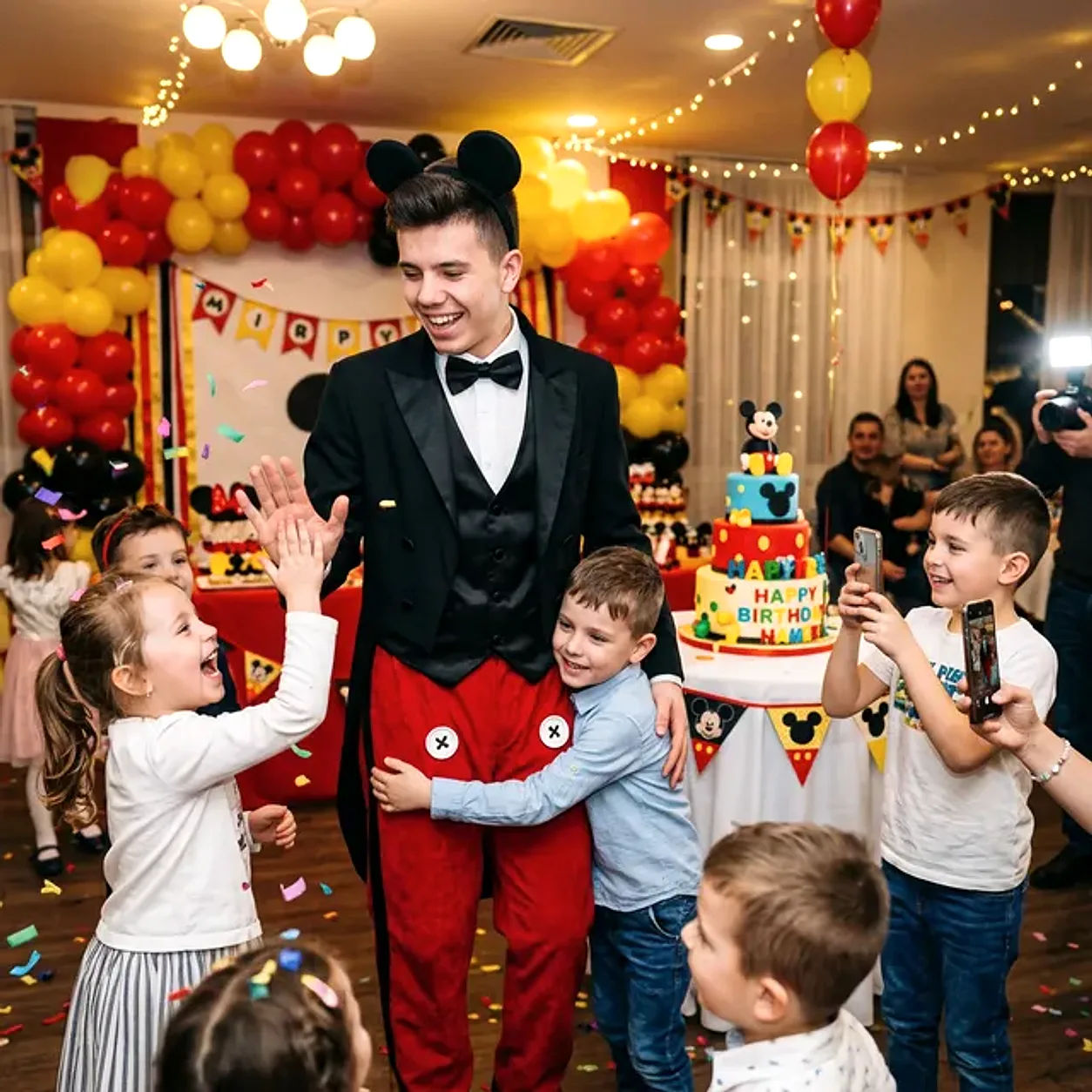 Mascote Mickey Minnie pentru petreceri în București — spațiul și logistica decid soluția realizabilă