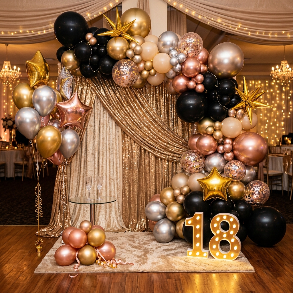 Photo corner cu baloane pentru majorat